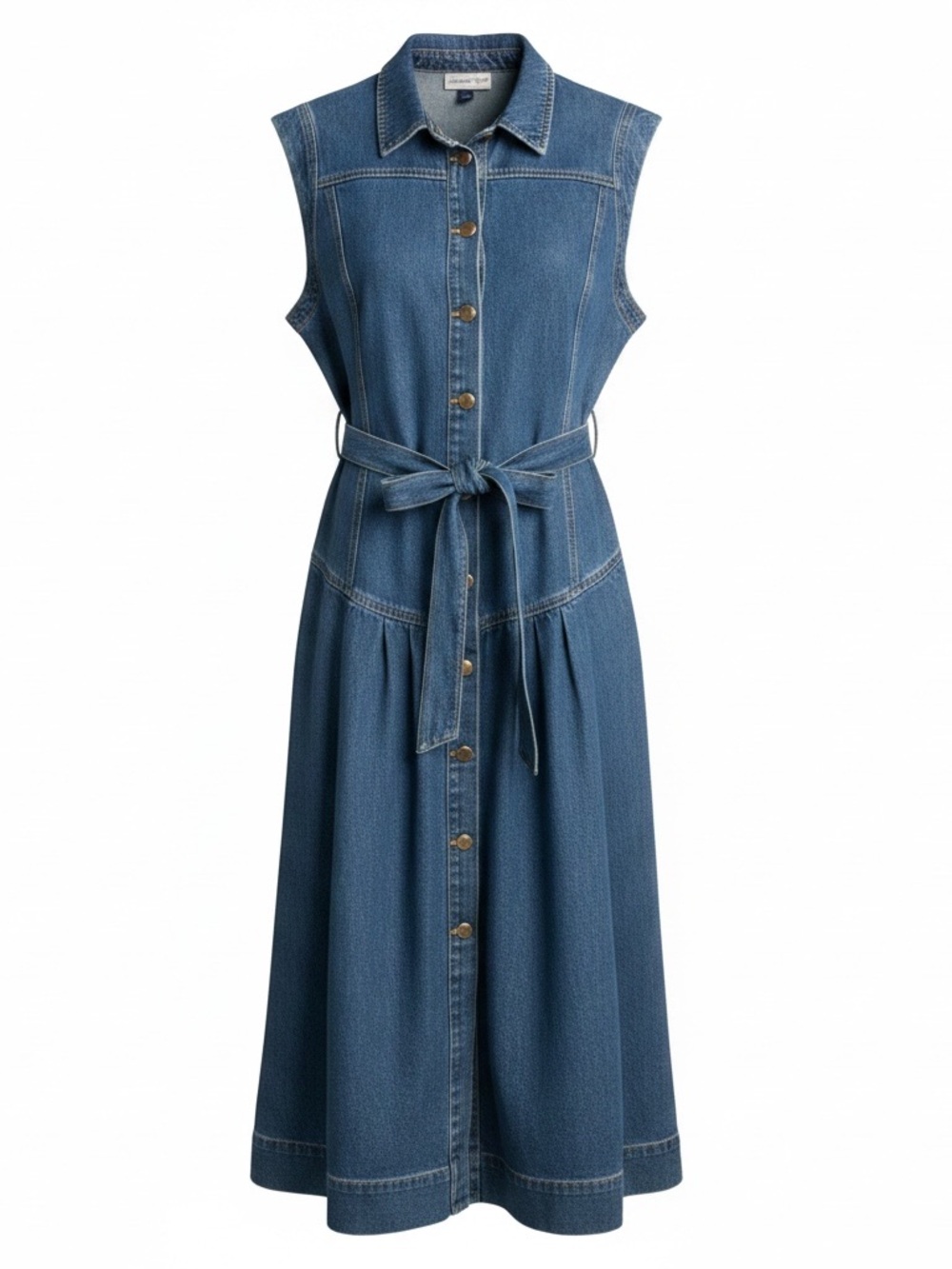 Universal Thread Goods Co. Denim Button Front Belted Midi Dress – Size 17